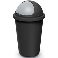 monzana® Mülleimer Schwarz/Grau Kunststoff 50L