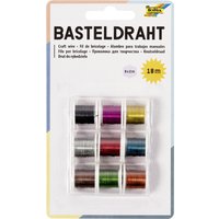 folia Basteldraht-Set, 9 Spulen à 2m, farbig sortiert