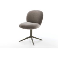 Drehstuhl Nube-Flex Strukturstoff Soft Taupe Fußkreuz Effektfinish Titan 360 drehbar Wippfunktion Taschenfederkern – Bild 2