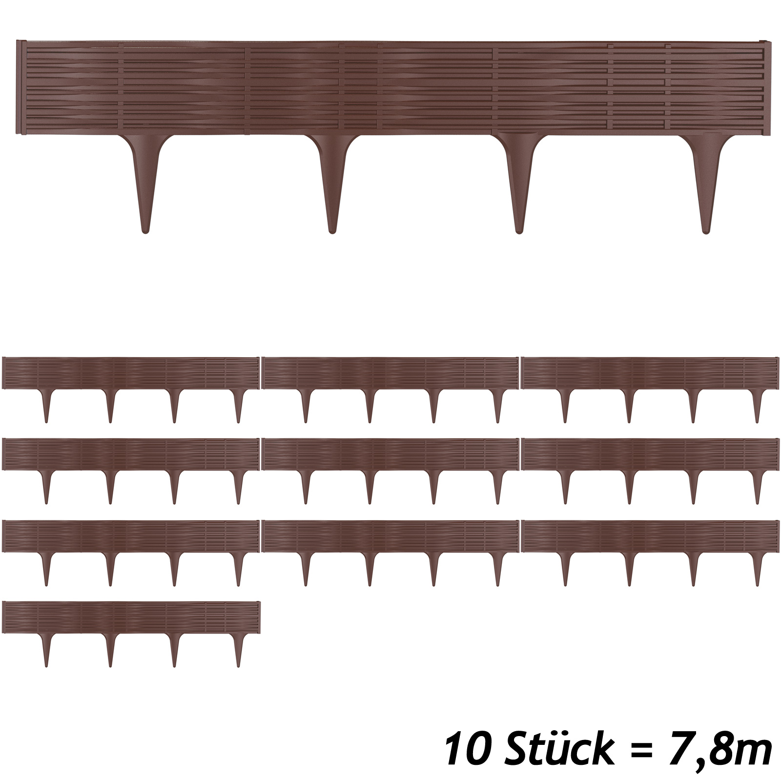 Deuba Beeteinfassung 2er-Set Braun 7,8m – Bild 3