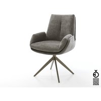 Drehstuhl Clea-Flex Bouclé Soft Schlamm Kreuzgestell breit Effektfinish Titan 360 drehbar Wippfunktion