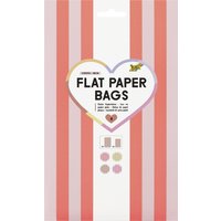 folia Flachbeutel Flat Paper Bags Stripes, NEON