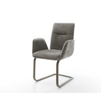 Freischwinger Vinja-Flex Bouclé Soft Schlamm Freischwinger flach Effektfinish Titan