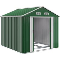 Gardebruk Geräteschuppen Grün 260x315x180cm Metall 15m Stauraum verzinkter Bodenkranz