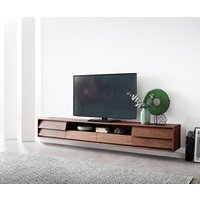 Lowboard Eloi 240x35 cm Akazie Braun 2 Türen 2 Schubladen schwebend – Bild 2