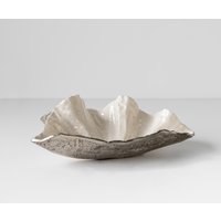 Schale Aurelia B46 x T31 x H15 cm Aluminium Platin Opal Handgemacht