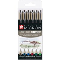SAKURA Fineliner PIGMA MICRON 05, Erdfarben, 6er Etui – Bild 2