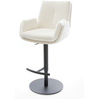Barstuhl Clea-Flex Bouclé Soft Beige Drehfuß höhenverstellbar Metall Schwarz