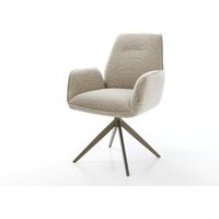 Drehstuhl Zoa-Flex Webstoff Soft Beige Kreuzgestell breit Effektfinish Titan 360 drehbar Wippfunktion Taschenfederkern