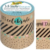 folia Deko-Klebeband Washi-Tape KRAFTPAPIER I, 4er Set – Bild 2