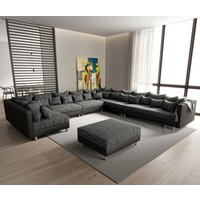 DELIFE Clovis XXL Ecksofa Schwarz – Bild 2