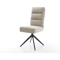 Drehstuhl Pela-Flex Webstoff Soft Beige Kreuzgestell breit Schwarz 360 drehbar Wippfunktion Taschenfederkern