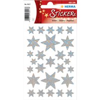 HERMA Weihnachts-Sticker DECOR, Sterne, silber, Holographie