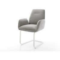 Freischwinger Zoa-Flex Strukturstoff Soft Grau Freischwinger flach Weiß Taschenfederkern