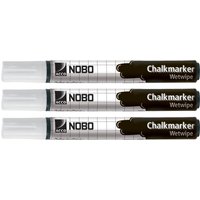nobo Kreidemarker, nass abwischbar, weiß