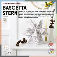 folia Faltblätter Bascetta-Stern, weiß / bedruckt