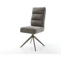 Drehstuhl Pela-Flex Bouclé Soft Schlamm Kreuzgestell breit Effektfinish Titan 360 drehbar Wippfunktion Taschenfederkern