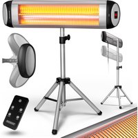 monzana Heizstrahler MZH2500 Silber 2500W 90 verstellbar mit Ständer