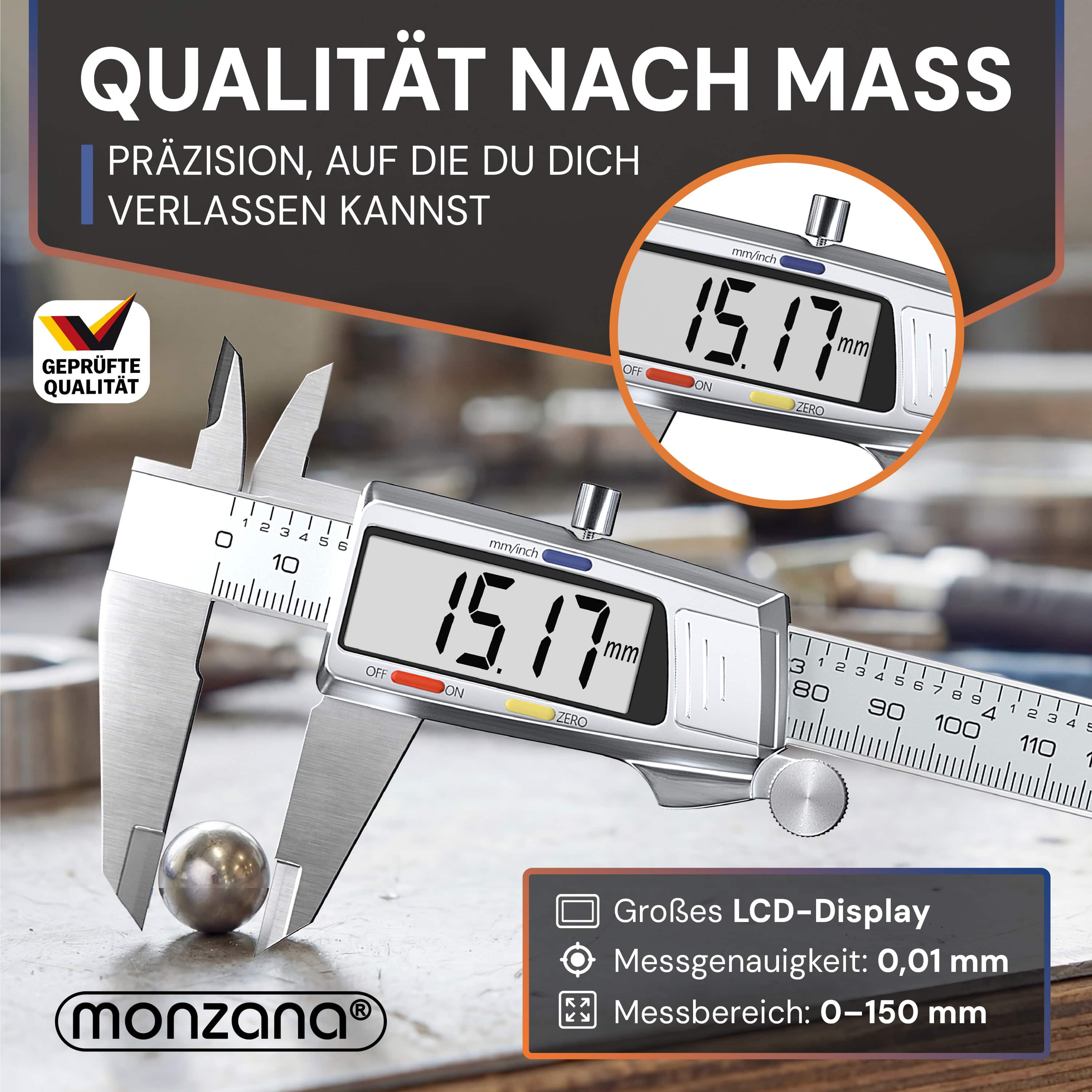 monzana 109123 Digitaler Messschieber 150mm – Bild 3