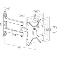 LogiLink TV-Wandhalterung Full Motion, für 58,42 - 106,68 cm – Bild 2
