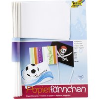 folia Papierfähnchen, DIN A5, Stablänge 400 mm, weiß