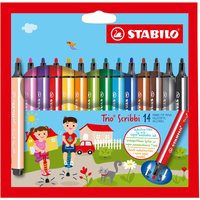 STABILO Fasermaler Trio Scribbi, 14er Kartonetui