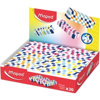 Maped Kunststoffradierer, bunt kariert, 20er Display