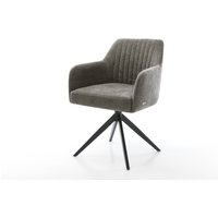 Drehstuhl Greg-Flex Bouclé Soft Schlamm Kreuzgestell breit Schwarz 360 drehbar Wippfunktion Taschenfederkern