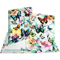 HERMA Eckspannermappe, Schmetterlinge, Karton, DIN A4