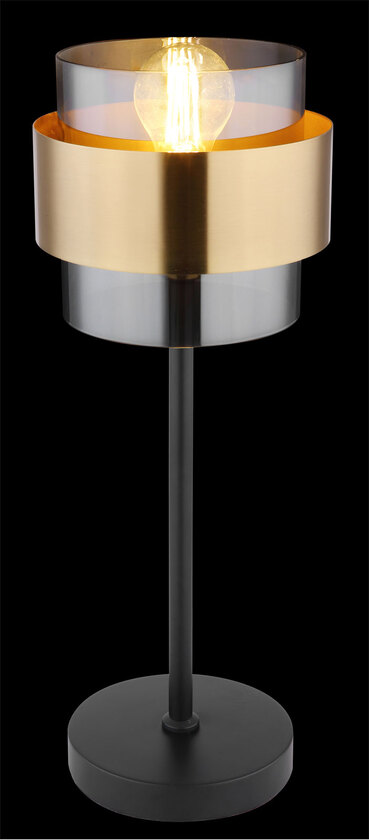 MILLEY Tischlampe goldfarben, schwarz 155, D/H: 18 x 47 cm, Glas, Metall – Bild 4