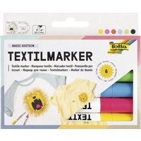 folia Textilmarker, 6er Set, farbig sortiert