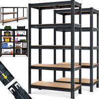 monzana Schwerlastregal 2er-Set Schwarz 180x90x40cm pulverbeschichtet je 875kg