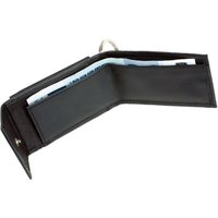 Alassio Mini-Geldbörse mit Metallemblem, Nappaleder, schwarz