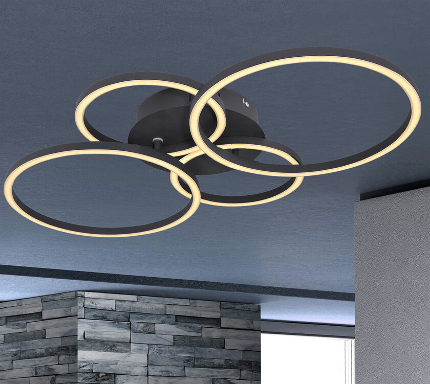 KENDY Deckenlampe schwarz 67233-40S, B/H/T: 65,5 x 7,5 x 40,6 cm, Kunststoff, Metall – Bild 6