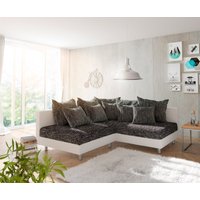 DELIFE Clovis Ecksofa Schwarz Rechts