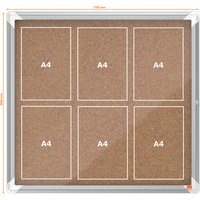 nobo Schaukasten Premium Plus, Kork-Rückwand, 6 x DIN A4 – Bild 2