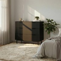 Kommode NYLA Schwarz - 90 x 80 cm – Bild 2