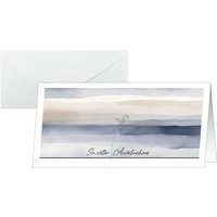 sigel Trauerkarten-Set, Aquarell, DIN lang, 10er Set – Bild 2