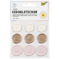 folia Siegel-Sticker ROMANTIC, Größen und Farben sortiert