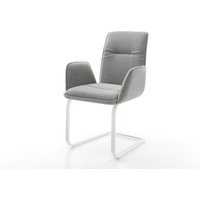 Freischwinger Vinja-Flex Strukturstoff Soft Grau Freischwinger flach Weiß