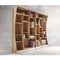 2er-Set-Standregal Live-Edge 240 cm Akazie Natur – Bild 2