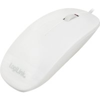 LogiLink Optische Maus, flach, kabelgebunden, weiß