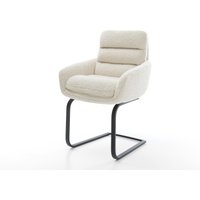 Freischwinger Abelia-Flex mit Armlehnen Teddystoff Beige Freischwinger flach Schwarz