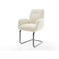 Freischwinger Zoa-Flex Teddystoff Beige Freischwinger flach Graphit Taschenfederkern