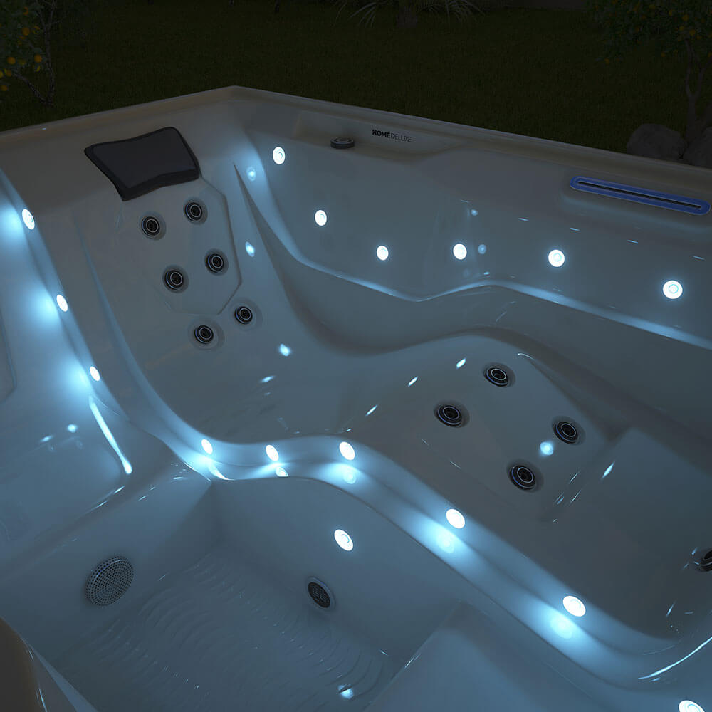 Outdoor Whirlpool mit Treppe und Thermoabdeckung STREAM 211 x 156 cm für 3 Personen – Bild 5