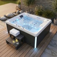 Outdoor Whirlpool mit Treppe und Thermoabdeckung STREAM 211 x 156 cm für 3 Personen