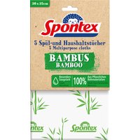 Spontex Spül- und Haushaltstuch Bambus, 5er Pack