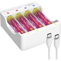 ANSMANN Ladegerät-Set Pure Power, inkl. 4 Li-Ion Akkus AAA