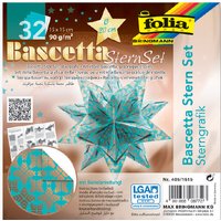 folia Faltblätter Bascetta-Stern, türkis / bedruckt – Bild 2