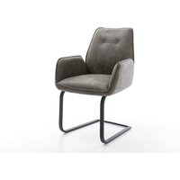 Freischwinger Zoa-Flex Mikrofaser Grau Antik Freischwinger flach Schwarz Taschenfederkern